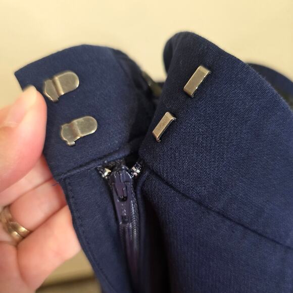 Women's WHBM Navy Blue "Ines Curvy Boot Leg" Dress Pants Trousers | Size 6 - Picture 8 of 12